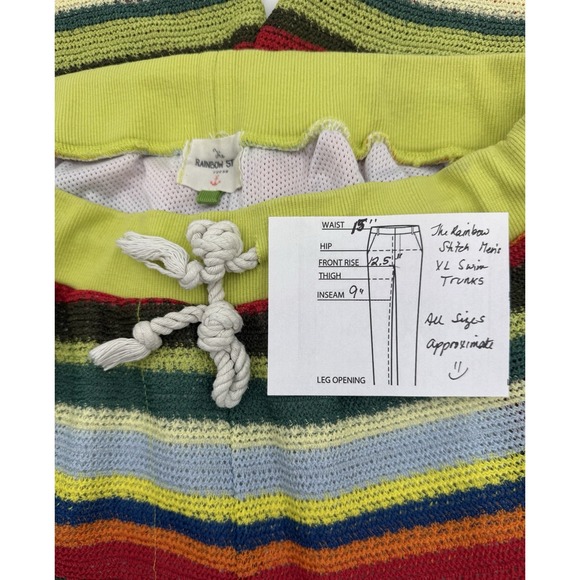 The Rainbow Stitch Stripe Crochet Look Mesh‎ Lined Short Sz XL Swim ? - Picture 11 of 11
